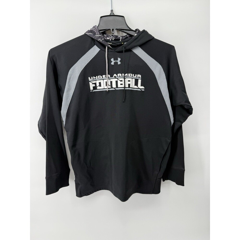 Under Armour Men’s Medium Black Football Hooded Graphic Sweatshirt